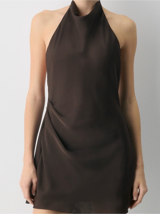 Babaton Dresses & Skirts - Audience Satin Mini Halter Dress